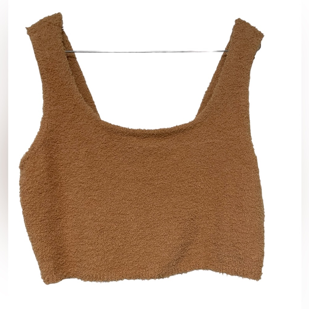 NWT: Nina Parker Brown Fluffy Cozy Bralette Brown Size 2xl P2P 15.5 flat - Picture 1 of 4